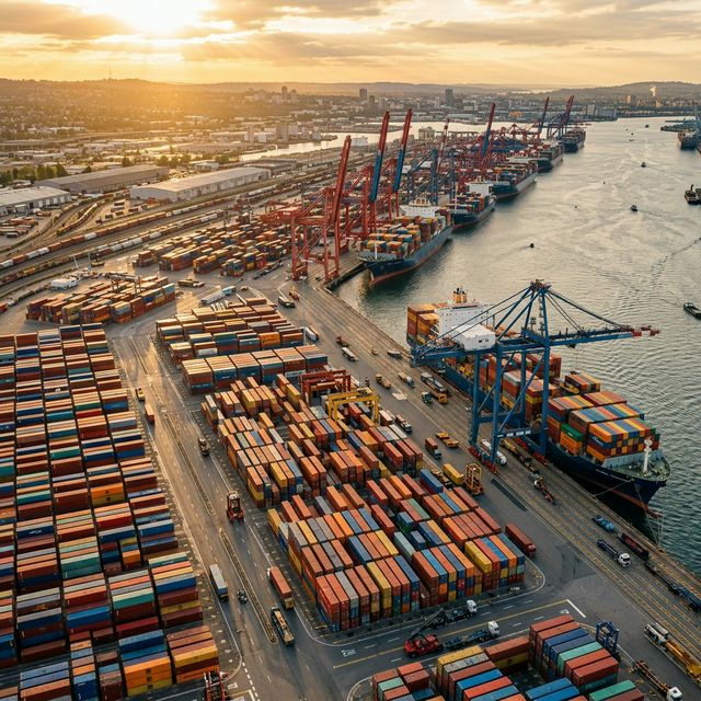 Busy container port operations