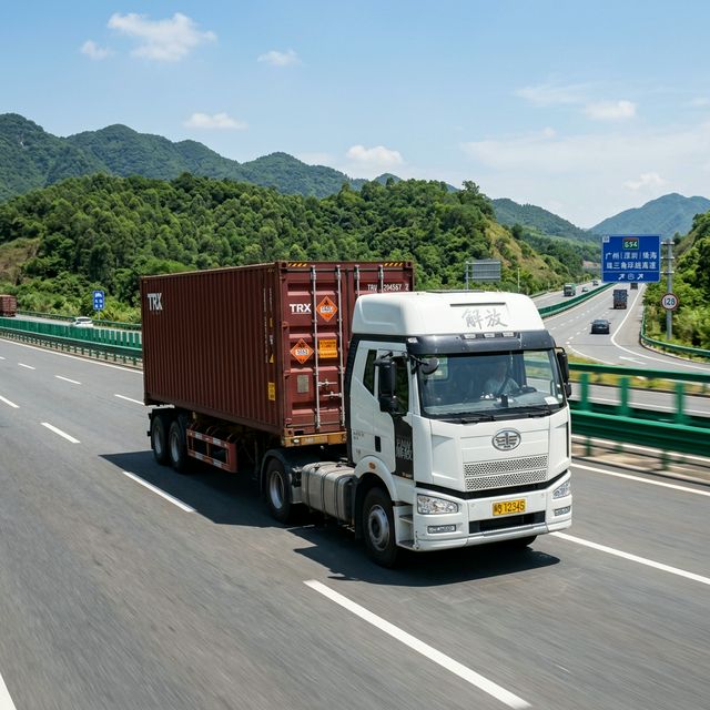 DG transport truck on highway